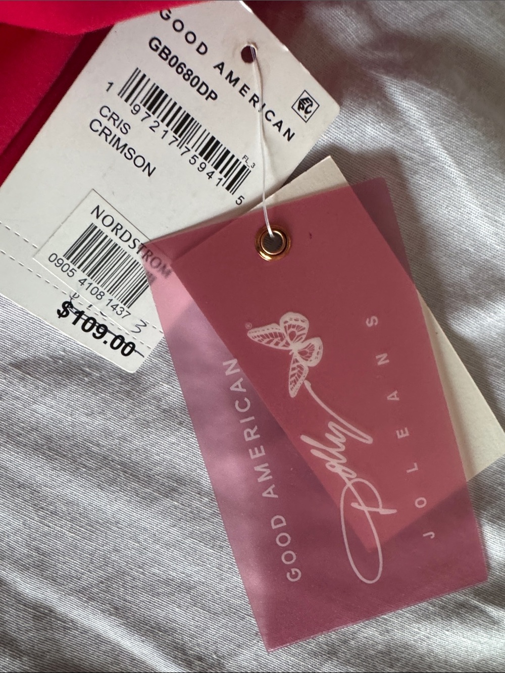 Good American Dolly Hot Pink V-Neck Long Sleeve Bodysuit - Picture 2 of 4